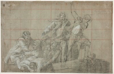 Rescue Group, 177778 (paperille musta liitu korotettu valkoisella) tekijältä John Singleton Copley