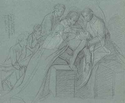 Tutkimus keskusryhmälle "Chathamin jaarlin kuolemasta" tekijältä John Singleton Copley