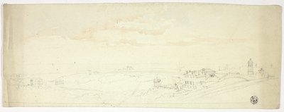 Panoraamanäkymä merenrantakaupunkiin tekijältä John Skinner Prout
