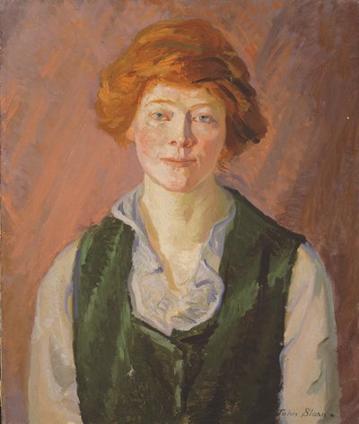 Vihreä liivi (Jennie Doyle) 1914-15 (öljy kankaalle) tekijältä John French Sloan