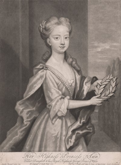 Hänen korkeutensa prinsessa Ann, hänen kuninkaallisen korkeutensa George Prince of Walesin vanhin tytär, 1720 tekijältä John Smith