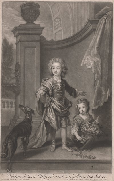 Richard, Lord Clifford (1695-1753) ja hänen sisarensa, Lady Jane Boyle (k. 1780) tekijältä John Smith