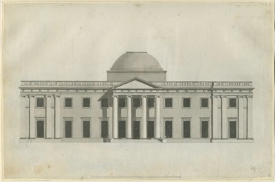 Chillington Hall: kynä- ja pesupiirustus, nd [1780-luku] (piirustus) tekijältä John Soane