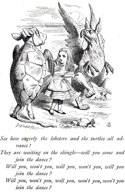 Liisa, pilkkakilpikonna ja gryphon Liisa seikkailuista ihmemaassa tekijältä John Tenniel