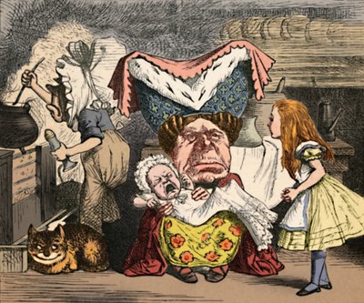 Alice, herttuatar ja vauva, 1889 tekijältä John Tenniel