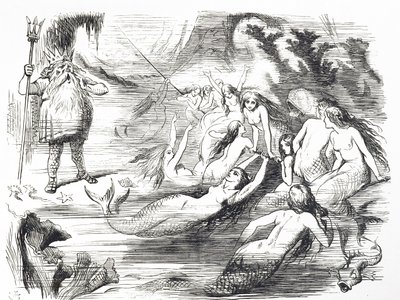 Sarjakuva kommentoi toista yritystä laskea Atlantin lennätinkaapeli tekijältä John Tenniel