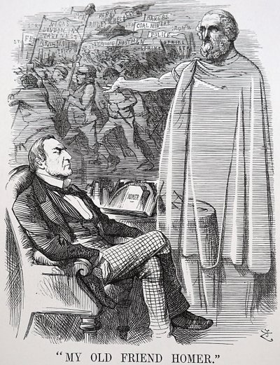 Gladstonen vanha ystävä Homer tekijältä John Tenniel