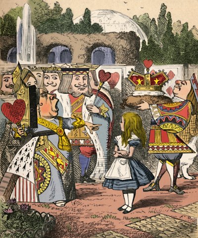 Pois päällään! Liisa ja punainen kuningatar, 1889 tekijältä John Tenniel