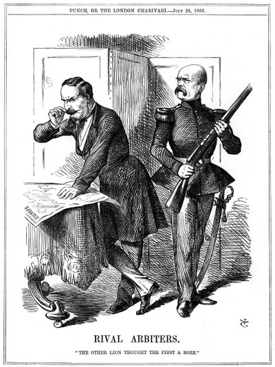 Kilpailevat välimiehet, 1866 tekijältä John Tenniel