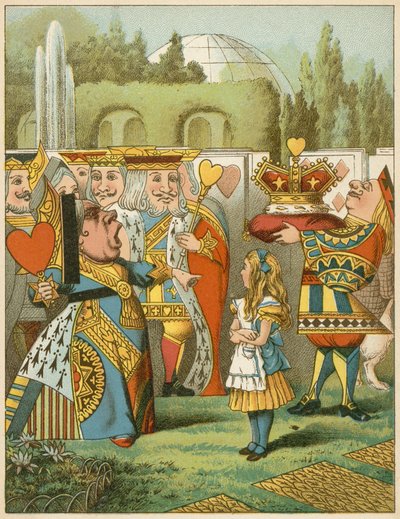 Kuningatar sanoi ankarasti "Kuka tämä on" Liisa seikkailuista ihmemaassa tekijältä John Tenniel