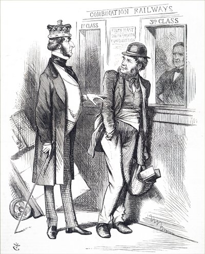 Junaliikenteen hinnat nousevat. tekijältä John Tenniel