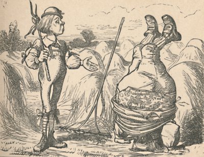 Nuori puhuu tälle isälle, joka seisoo käsillä, 1889 tekijältä John Tenniel