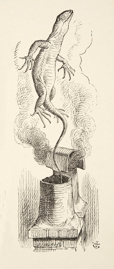 There Goes Bill!, Alices Adventures in Wonderland, kirjoittanut Lewis Carroll (1832 - 98), pub. 1891 tekijältä John Tenniel