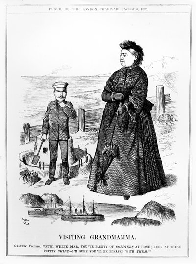 Vierailu isoäidin luona, kuvitus "Punchista", julkaistu 3. elokuuta 1889 tekijältä John Tenniel