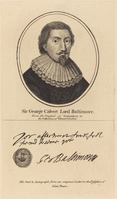 Sir George Calvert, lordi Baltimore tekijältä John Thane