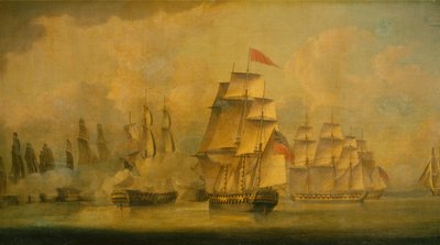 Malaccan salmen taistelu, 15. helmikuuta 1804 tekijältä John Thomas Serres