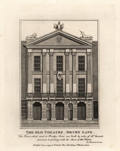 Vanhan teatterin edessä, Drury Lane tekijältä John Thomas Smith