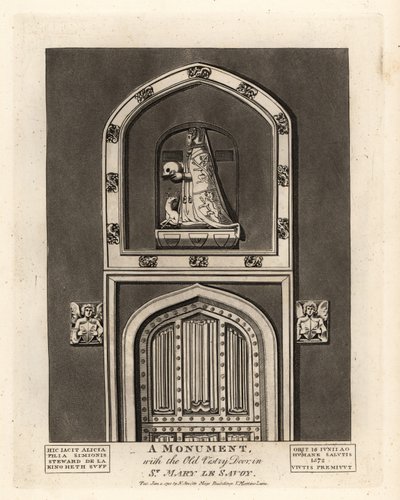 Simon Stewardin tyttären Alician hautakuva Old St Mary le Savoyn ovella tekijältä John Thomas Smith