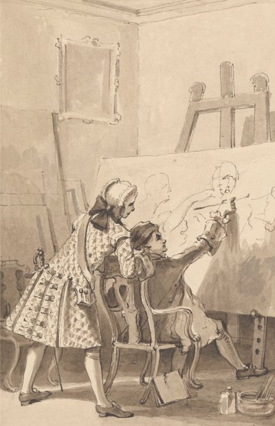 Hogarthin maalaus "Naisen viimeinen panos" Lord Charlemontin läsnäollessa tekijältä John Thomas Smith