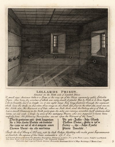 Lollardsin vankila, Lambethin palatsin tornissa tekijältä John Thomas Smith