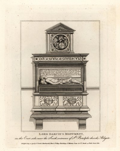 Lord Darcien muistomerkki St Botolphin kirkossa, Aldgate tekijältä John Thomas Smith