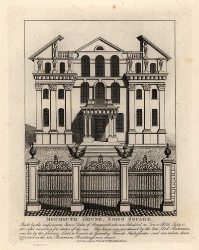 Monmouth House, Soho Square, purettiin 1773 tekijältä John Thomas Smith