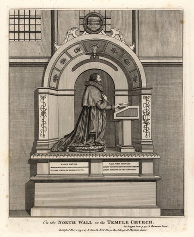 Lakimies Richard Martinin, Lontoon kirjailijan (1570-1618) muistomerkki temppelikirkossa tekijältä John Thomas Smith