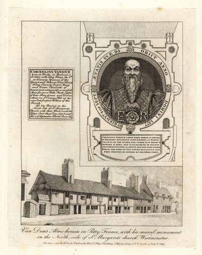 Van Dunin almutalot Petty Francessa ja hänen seinämaalausmonumenttinsa St Margaretin kirkossa Westminsterissä tekijältä John Thomas Smith