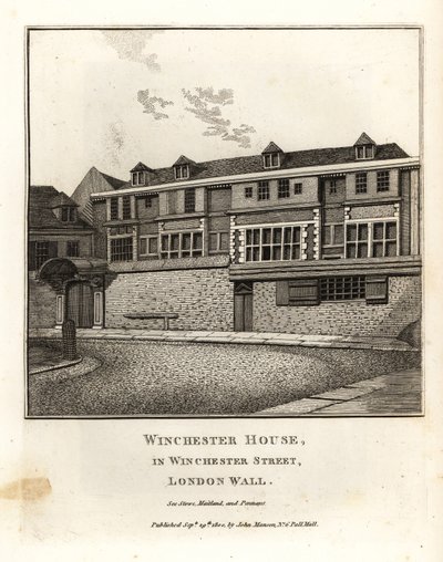 Winchester House Winchester Streetillä, Lontoon Wallissa tekijältä John Thomas Smith