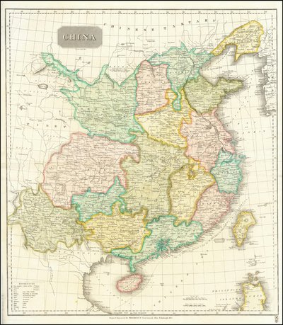 Kiinan kartta vuodelta 1815 tekijältä John Thomson