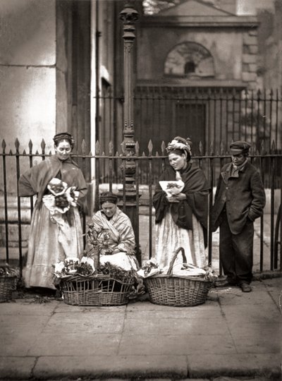 Covent Garden Flower Woman, elokuvasta Street Life in London, J. Thomson ja Adolphe Smith tekijältä John Thomson