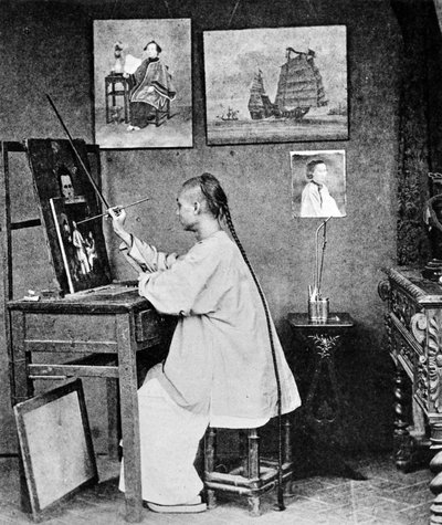 Lumqua, hongkongilainen taiteilija, noin 1870. tekijältä John Thomson