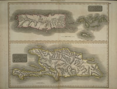 Porto Rico ja Neitsytsaaret: Haiti, Hispaniola tai St. Domingo, 1817 (käsinvärinen kaiverrus) tekijältä John Thomson