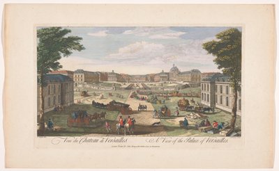 Näkymä Versaillesin palatsin edestä Näkymä Versaillesin palatsista (otsikko esineessä) tekijältä John Tinney