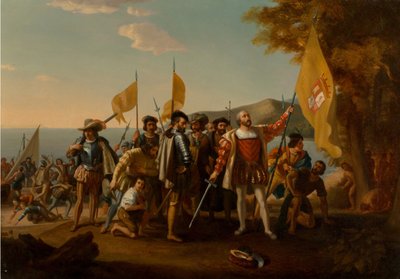 Kolumbuksen maihinnousu, 1800-luvun toinen puoli. tekijältä John Vanderlyn after