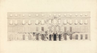 Arkkitehtoninen piirustus rakennuksesta, jossa on astrologisia symboleja tekijältä John Varley