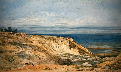 Cliffs at Trimmingham (akvarelli) tekijältä John Varley