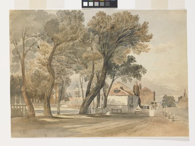 Sketch From Nature On The Thames (Chelsea) (akvarelli lyijykynällä valkoisella paperilla) tekijältä John Varley