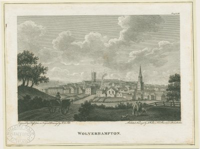 Wolverhampton - Lounaisnäkymä: kaiverrus, nd [c 1796] tekijältä John Walker