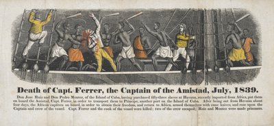 Amistadin kapteenin kapteeni Ferrer kuoli heinäkuussa 1839 tekijältä John Warner Barber