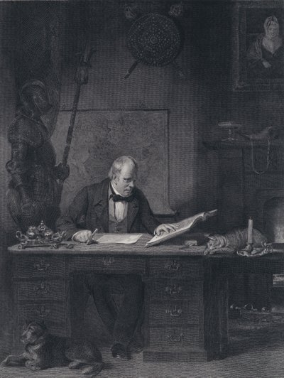 Sir Walter Scott tutkimuksessaan (kaiverrus) tekijältä John Watson Gordon