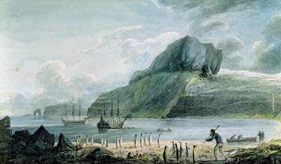 Näkymä Joulusatamasta Kerguelenin maassa, 1781-4 tekijältä John Webber