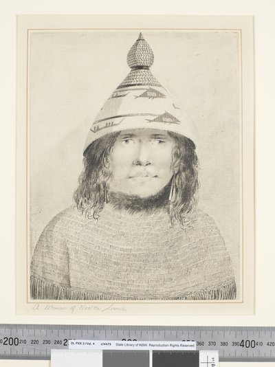 F.22 Nootka Soundin nainen, n.1773-84 (akvarelli) tekijältä John Webber