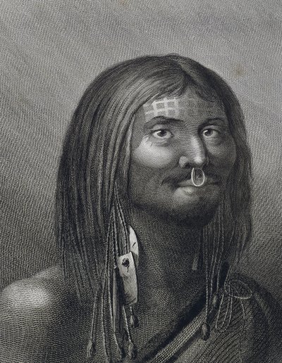 Polynesialainen mies Nootka Soundista, John Webberin (1752-1793) kuvitus James Cookin (1728-1779) kolmannella matkalla (1776-1779), tekijältä John Webber
