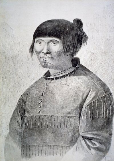 Muotokuva tatuoidusta kotoisin Unalaskan saarelta tekijältä John Webber