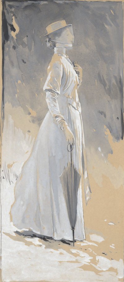 Nuori nainen valkoisessa: neiti Cynthia tekijältä John White Alexander