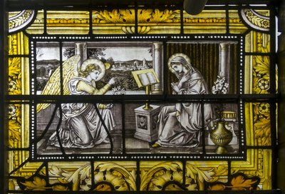Oxford, Trinity College, James Powell & Sons, John William Brown (1842-1928), Annunciation, 1885 tekijältä John William Brown
