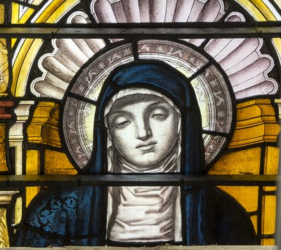 Oxford, Trinity College, James Powell & Sons, John William Brown (1842-1928), The Blessed Virgin Mary, 1885. tekijältä John William Brown