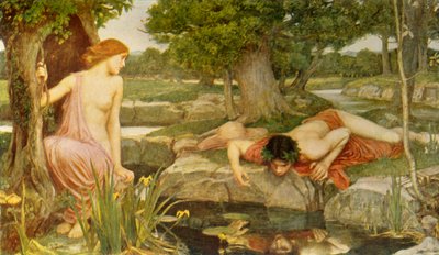 Kaiku ja Narcissus, 1903, c1915. tekijältä John William Waterhouse