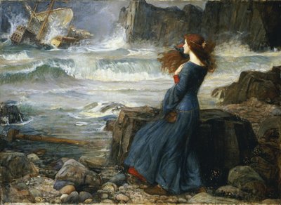 Miranda - Myrsky, 1916 tekijältä John William Waterhouse